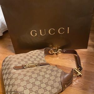 Gucci GG canvas nailhead Jackie-O hobo